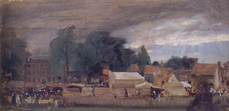 The Village fair,East Bergholt 1811, John Constable